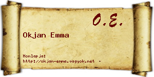 Okjan Emma névjegykártya